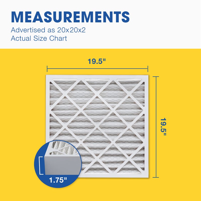 Aerostar 20x20x2 MERV 8 Air Filter, 4 Count, ACTUAL SIZE (19.50 x 19.50 x 1.75), HVAC, Air Conditioning & Furnace Filter Captures Dust, Lint & Pollen (MPR 600 / FPR 5), Made in USA - Image 2
